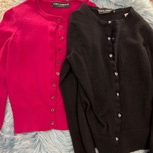 EUC! 2 Dolce and Gabbana Cardigans! Pink and Black! Size XS!